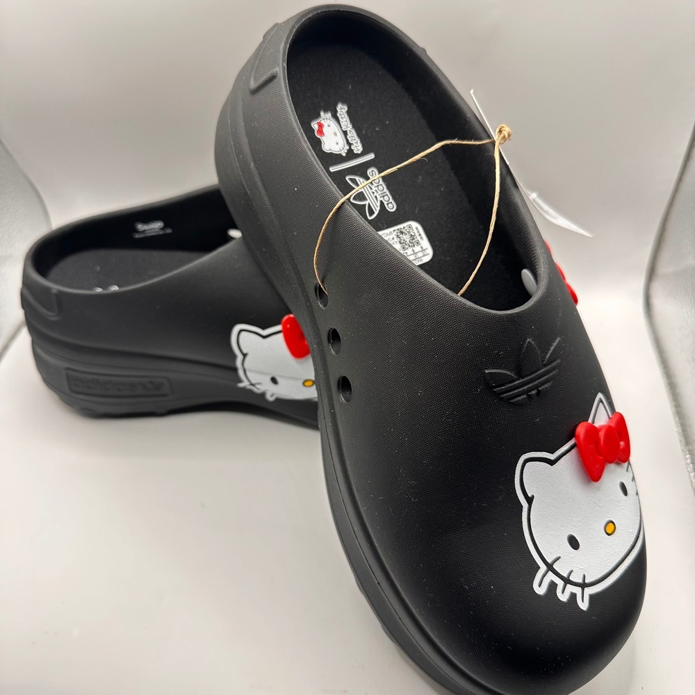 NEW! Adidas Adifom Stan Mule Hello Kitty Black Platform Clogs IH0280 Womens 9